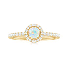 0.75 CT Ethiopian Opal and Diamond Halo Engagement Ring Ethiopian Opal - ( AAA ) - Quality - Rosec Jewels