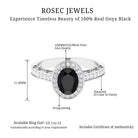 2 CT Black Onyx and Diamond Engagement Ring with Milgrain Details Black Onyx - ( AAA ) - Quality - Rosec Jewels