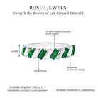 1.50 CT Certified Created Emerald Half Eternity Ring with Moissanite Lab Created Emerald - ( AAAA ) - Quality - Rosec Jewels