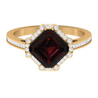 3.75 CT Antique Garnet Engagement Ring with Diamond Accent Garnet - ( AAA ) - Quality - Rosec Jewels