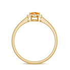 Elegant Citrine Promise Ring with Diamond Halo Citrine - ( AAA ) - Quality - Rosec Jewels