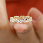 Elegant Pear Cut Moonstone Eternity Band Ring Moonstone - ( AAA ) - Quality - Rosec Jewels