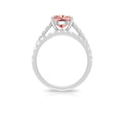 2.75 CT Morganite Solitaire Engagement Ring with Moissanite Eternity Band Morganite - ( AAA ) - Quality - Rosec Jewels