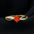 Fire Opal Solitaire Infinity Engagement Ring Fire Opal - ( AAA ) - Quality - Rosec Jewels