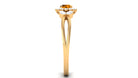 Split Shank Citrine Flower Engagement Ring with Diamond Citrine - ( AAA ) - Quality - Rosec Jewels