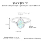 Pear Cut Ethiopian Opal and Diamond Halo Engagement Ring Ethiopian Opal - ( AAA ) - Quality - Rosec Jewels