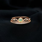 Real Ethiopian Opal and Diamond Crown Band Ring Ethiopian Opal - ( AAA ) - Quality - Rosec Jewels