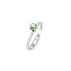 Green Sapphire Solitaire Engagement Ring with Diamond Side Stones Green Sapphire - ( AAA ) - Quality - Rosec Jewels