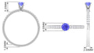 Tanzanite Solitaire Ring with Diamond Side Stones Tanzanite - ( AAA ) - Quality - Rosec Jewels