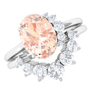 1.75 CT Morganite and Diamond Engagement Enhancer Ring Set Morganite - ( AAA ) - Quality - Rosec Jewels