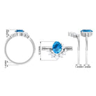 1.75 CT Swiss Blue Topaz and Diamond Engagement Enhancer Ring Set Swiss Blue Topaz - ( AAA ) - Quality - Rosec Jewels