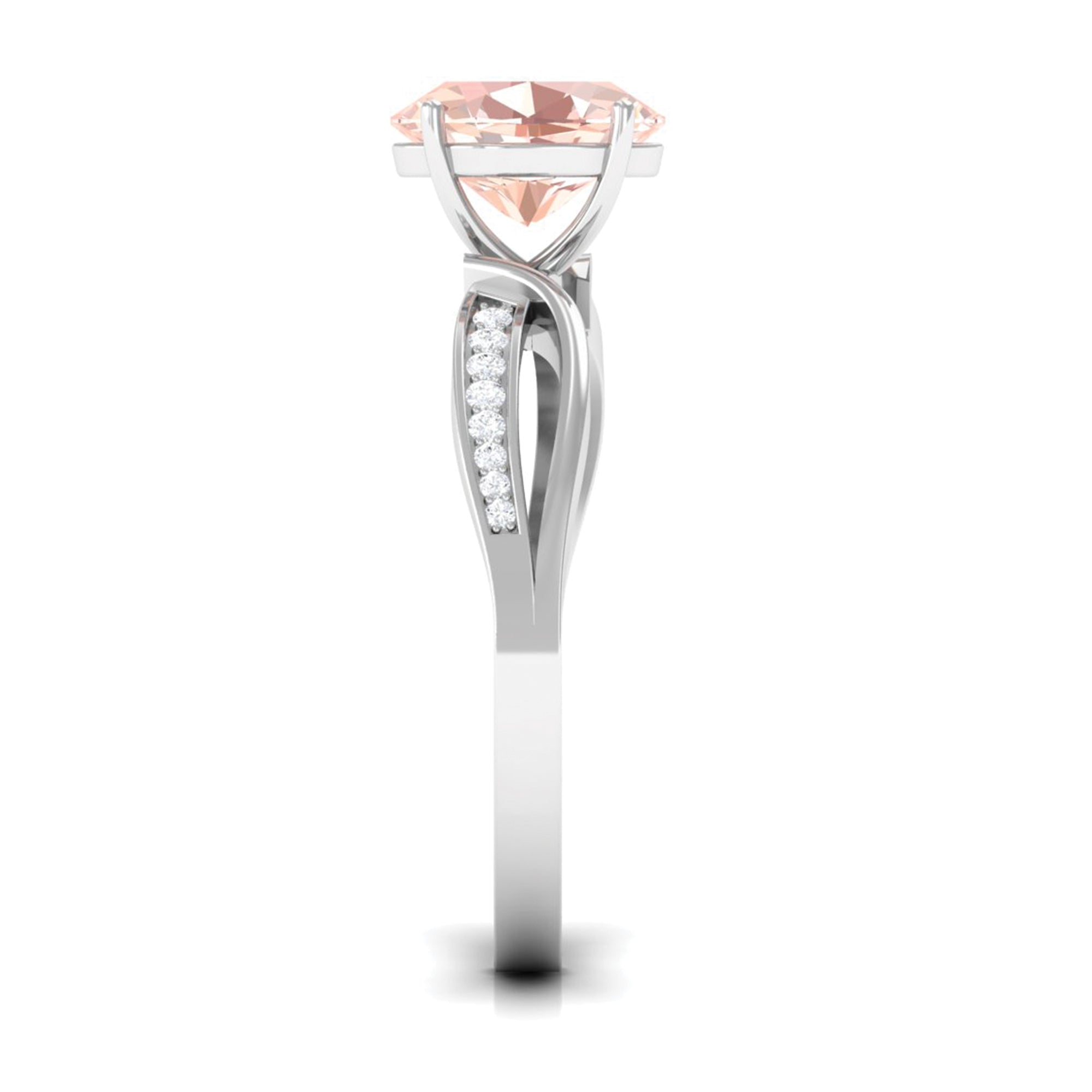 1.25 CT Infinity Shank Morganite Engagement Ring with Diamond Morganite - ( AAA ) - Quality - Rosec Jewels