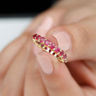 Genuine Red Ruby Full Eternity Ring Ruby - ( AAA ) - Quality - Rosec Jewels