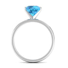 2 CT Round Cut Swiss Blue Topaz Solitaire Engagement Ring Swiss Blue Topaz - ( AAA ) - Quality - Rosec Jewels