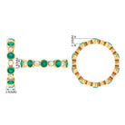 Round Cut Emerald and Moissanite Uneven Eternity Ring in Bezel Setting Emerald - ( AAA ) - Quality - Rosec Jewels