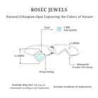 1 CT Minimal Princess Cut Ethiopian Opal and Moissanite Engagement Enhancer Ring Set Ethiopian Opal - ( AAA ) - Quality - Rosec Jewels