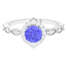 1.50 CT Vintage Style Tanzanite Engagement Ring with Diamond Accent Tanzanite - ( AAA ) - Quality - Rosec Jewels