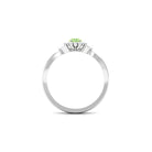 Green Sapphire and Diamond Flower Engagement Ring with Split Shank Green Sapphire - ( AAA ) - Quality - Rosec Jewels