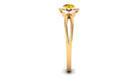 Split Shank Yellow Sapphire Flower Engagement Ring with Diamond Yellow Sapphire - ( AAA ) - Quality - Rosec Jewels