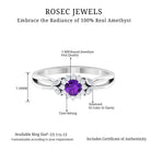 Split Shank Amethyst Flower Engagement Ring with Diamond Amethyst - ( AAA ) - Quality - Rosec Jewels