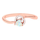 1/4 CT Ethiopian Opal Heart Promise Ring with Diamond Ethiopian Opal - ( AAA ) - Quality - Rosec Jewels