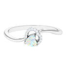 1/4 CT Ethiopian Opal Heart Promise Ring with Diamond Ethiopian Opal - ( AAA ) - Quality - Rosec Jewels