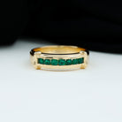 Channel Set Emerald Classic Wide Band Ring Emerald - ( AAA ) - Quality - Rosec Jewels