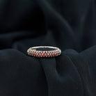 Natural Garnet Three Row Full Eternity Ring Garnet - ( AAA ) - Quality - Rosec Jewels