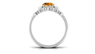 Round Citrine Designer Trio Wedding Ring Set with Moissanite Citrine - ( AAA ) - Quality - Rosec Jewels