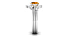 Round Citrine Designer Trio Wedding Ring Set with Moissanite Citrine - ( AAA ) - Quality - Rosec Jewels