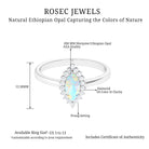 3/4 CT Marquise Shape Ethiopian Opal and Diamond Halo Engagement Ring Ethiopian Opal - ( AAA ) - Quality - Rosec Jewels