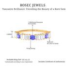 Classic Tanzanite and Diamond Half Eternity Band Ring Tanzanite - ( AAA ) - Quality - Rosec Jewels