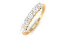 Minimal Round Moissanite Simple Half Eternity Ring Moissanite - ( D-VS1 ) - Color and Clarity - Rosec Jewels