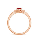 Princess Diana Inspired Ruby and Diamond Engagement Ring Ruby - ( AAA ) - Quality - Rosec Jewels