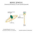 Oval Lab Grown Emerald Promise Ring with Diamond Split Shank Lab Created Emerald - ( AAAA ) - Quality - Rosec Jewels