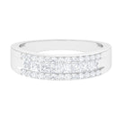 Certified Round Moissanite Wedding Band Ring Moissanite - ( D-VS1 ) - Color and Clarity - Rosec Jewels