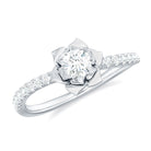 Floral Inspired Moissanite Engagement Ring in Gold Moissanite - ( D-VS1 ) - Color and Clarity - Rosec Jewels