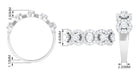 Classic Diamond Halo Half Eternity Ring Diamond - ( HI-SI ) - Color and Clarity - Rosec Jewels