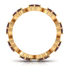 Princess Cut Garnet Criss Cross Eternity Band Ring Garnet - ( AAA ) - Quality - Rosec Jewels