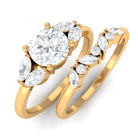 1.50 CT Minimal Moissanite Wedding Ring Set in Gold Moissanite - ( D-VS1 ) - Color and Clarity - Rosec Jewels