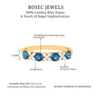 Elegant London Blue Topaz and Diamond Half Eternity Band Ring London Blue Topaz - ( AAA ) - Quality - Rosec Jewels