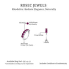 Classic Rhodolite and Moissanite Half Eternity Band Rhodolite - ( AAA ) - Quality - Rosec Jewels