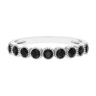 Miligrain Bezel Set Black Onyx Half Eternity Ring Black Onyx - ( AAA ) - Quality - Rosec Jewels