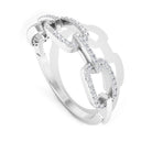 Minimal Cubic Zirconia Chain Link Ring Zircon - ( AAAA ) - Quality - Rosec Jewels