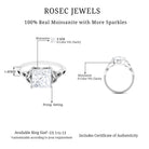 Princess Cut Solitaire Moissanite Celtic Knot Engagement Ring Moissanite - ( D-VS1 ) - Color and Clarity - Rosec Jewels