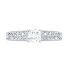 Princess Cut Solitaire Moissanite Filigree Gold Engagement Ring Moissanite - ( D-VS1 ) - Color and Clarity - Rosec Jewels