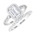 Cubic Zirconia Designer Solitaire Bridal Ring Set with Band Zircon - ( AAAA ) - Quality - Rosec Jewels