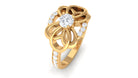 1/2 CT Designer Real Diamond Engagement Ring in Gold Diamond - ( HI-SI ) - Color and Clarity - Rosec Jewels