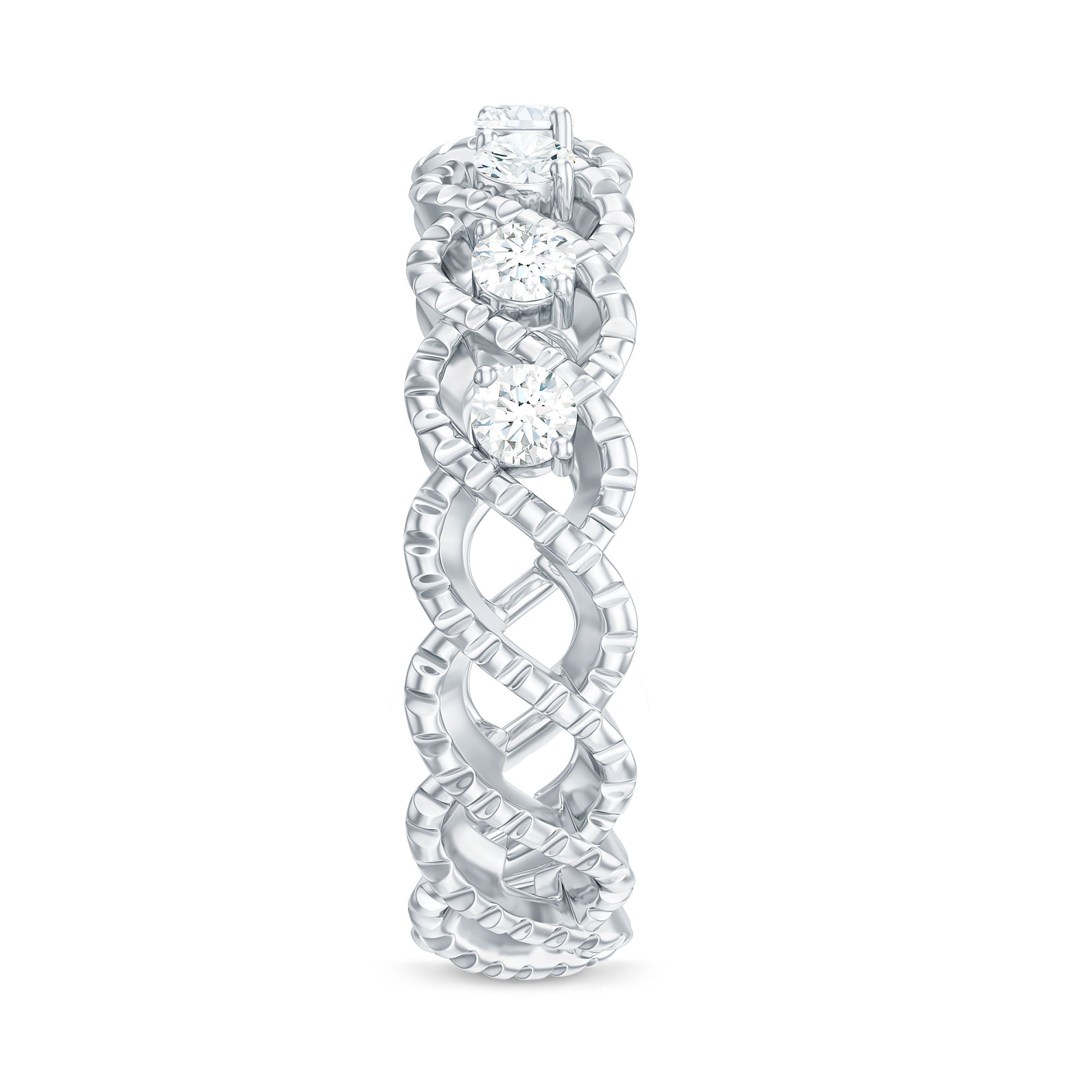 Cubic Zirconia Twisted Eternity Band Ring Zircon - ( AAAA ) - Quality - Rosec Jewels