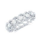 3/4 CT Round Moissanite Twisted Gold Half Eternity Band Ring Moissanite - ( D-VS1 ) - Color and Clarity - Rosec Jewels